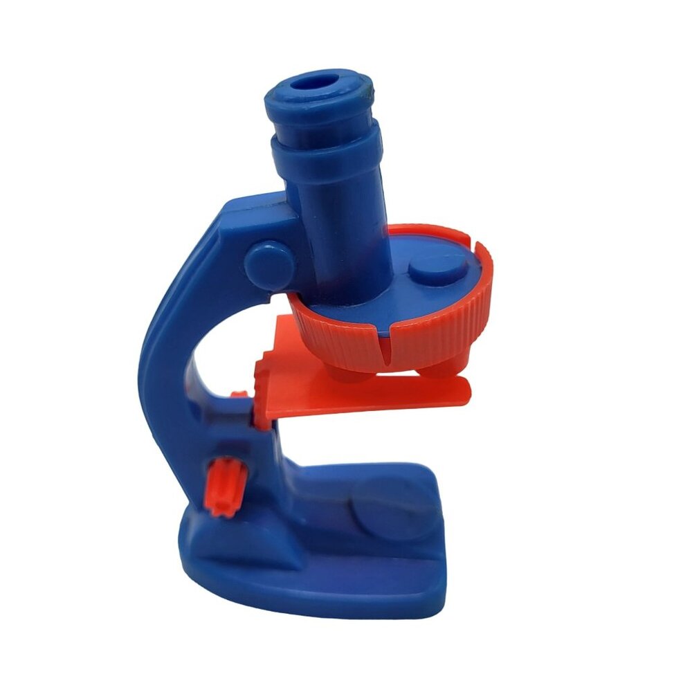 Vintage 1960's Transogram Toy Microscope Moveable Slide Tray Blue Orange Plastic